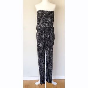 Patricia Field Gray Leopard Jumpsuit